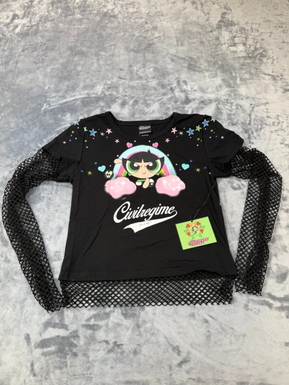 Civil Regime x The Powerpuff Girls "Buttercup" Rage Baby Hellveil Mesh Large